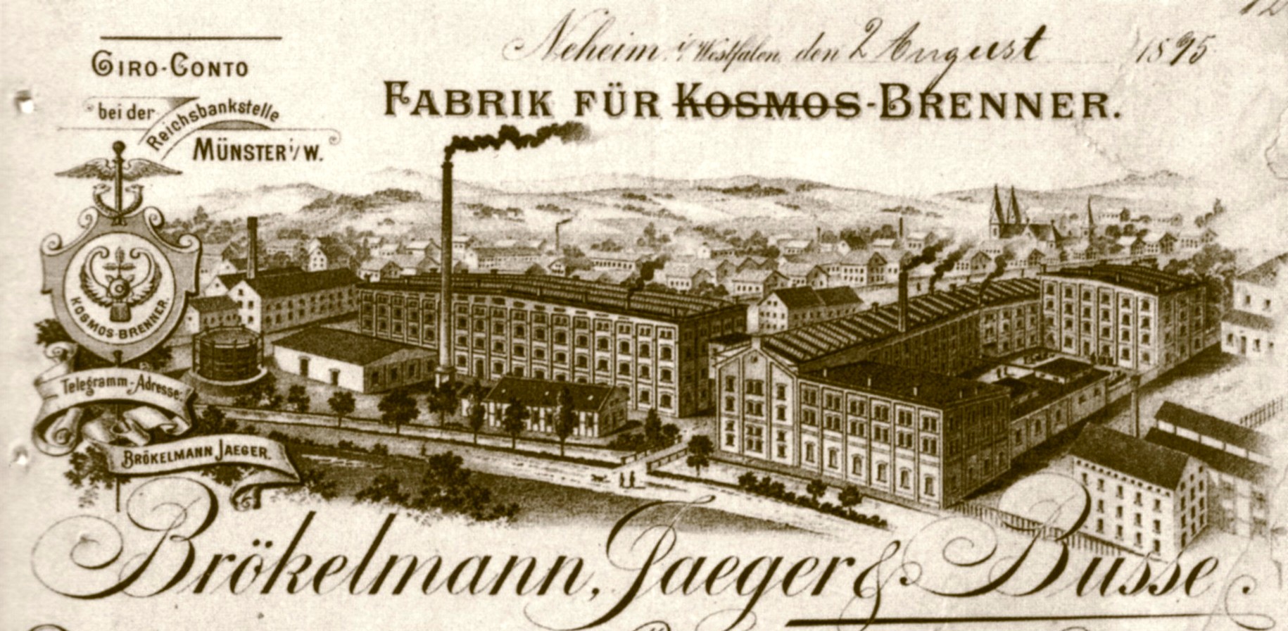 Brökelmann, Jaeger & Busse - Fabrik für Kosmos-Brenner in Neheim
